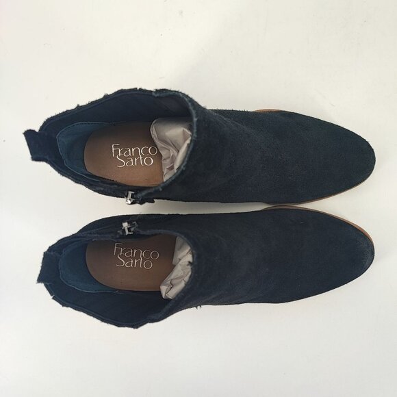 Franco Sarto Women's Wayra Black Leather Ankle Wedge Boots Size 10 - Picture 4 of 8